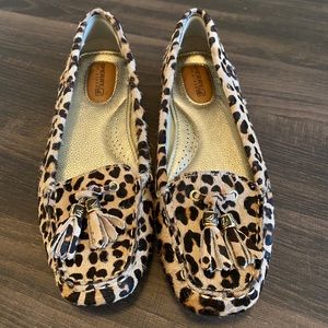 Sperry leopard  loafers